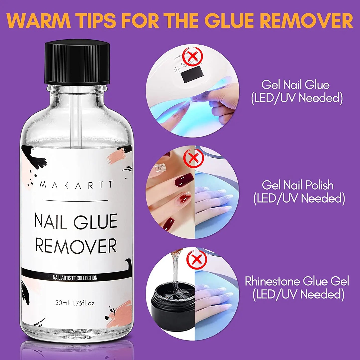 Nail Glue Remover Glue Off for False Nails Press ON Nails Glue Remover Fake Nail Adhesives Remover