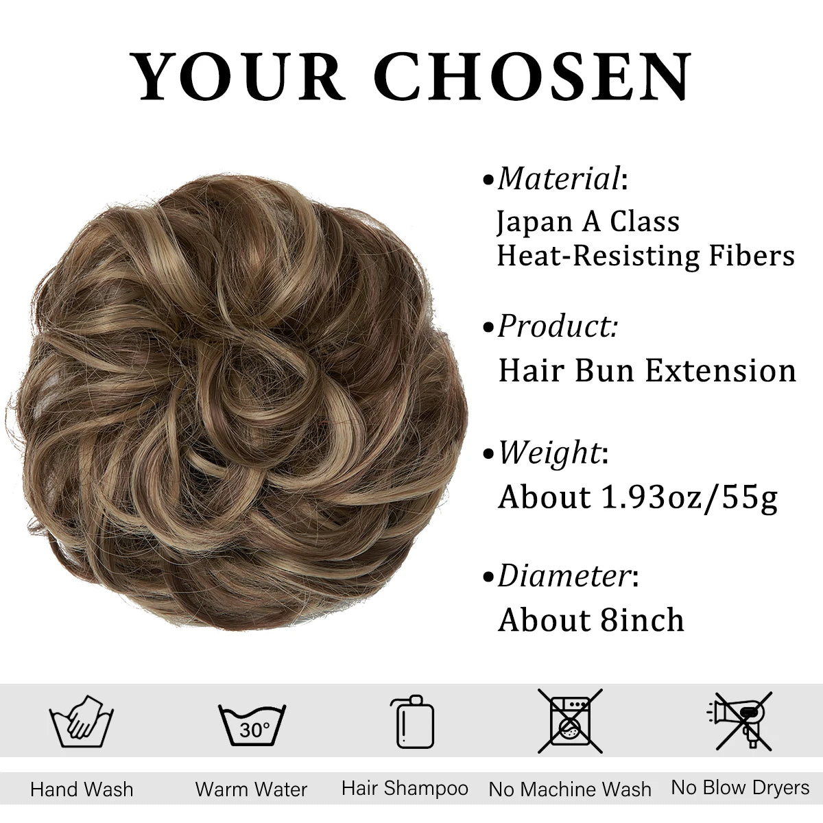 Synthetic Messy hair piece Daily Use Chignon Scrunchies Fake Elastic Hairpiece Blonde Brown Donut Bun For Women
