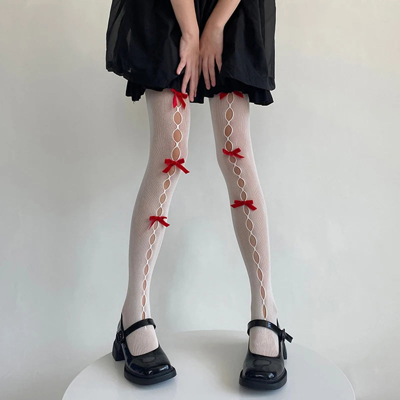 Sexy Lace Stockings with Bow Detailing for Women s Night Out Clubwear Date