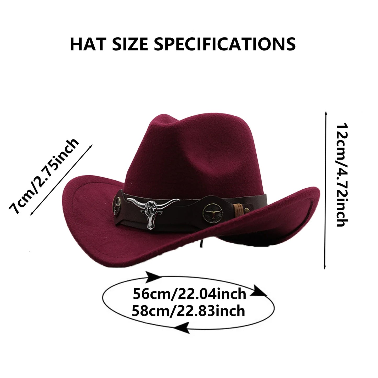 Western Cowboy Hats with Shapeable Wide Brim Unisex
