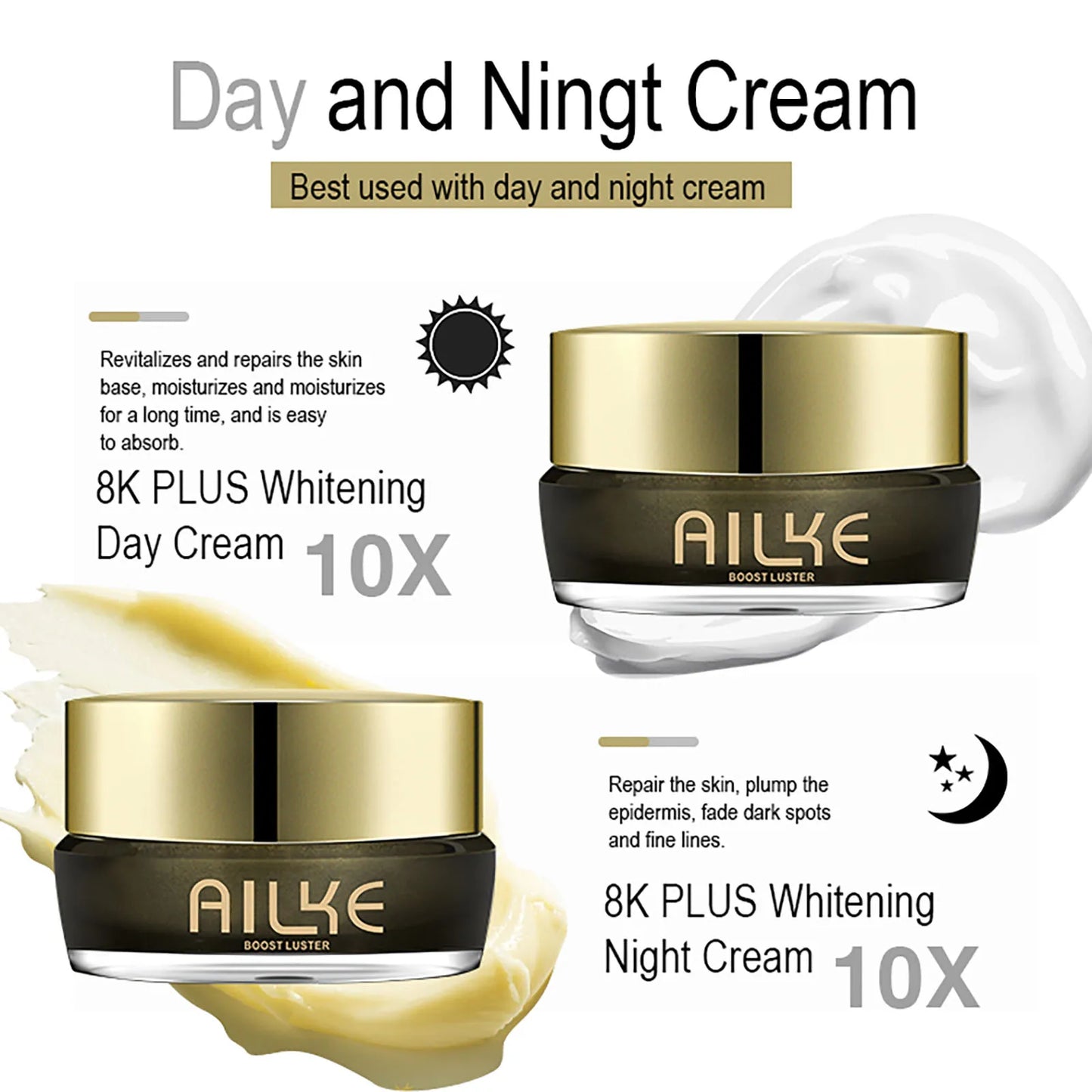 Face Cream, Reduce Dark Spots, Sun Spots, Inhibit Melanin, With Collagen, Glutathione, For All Skin Types