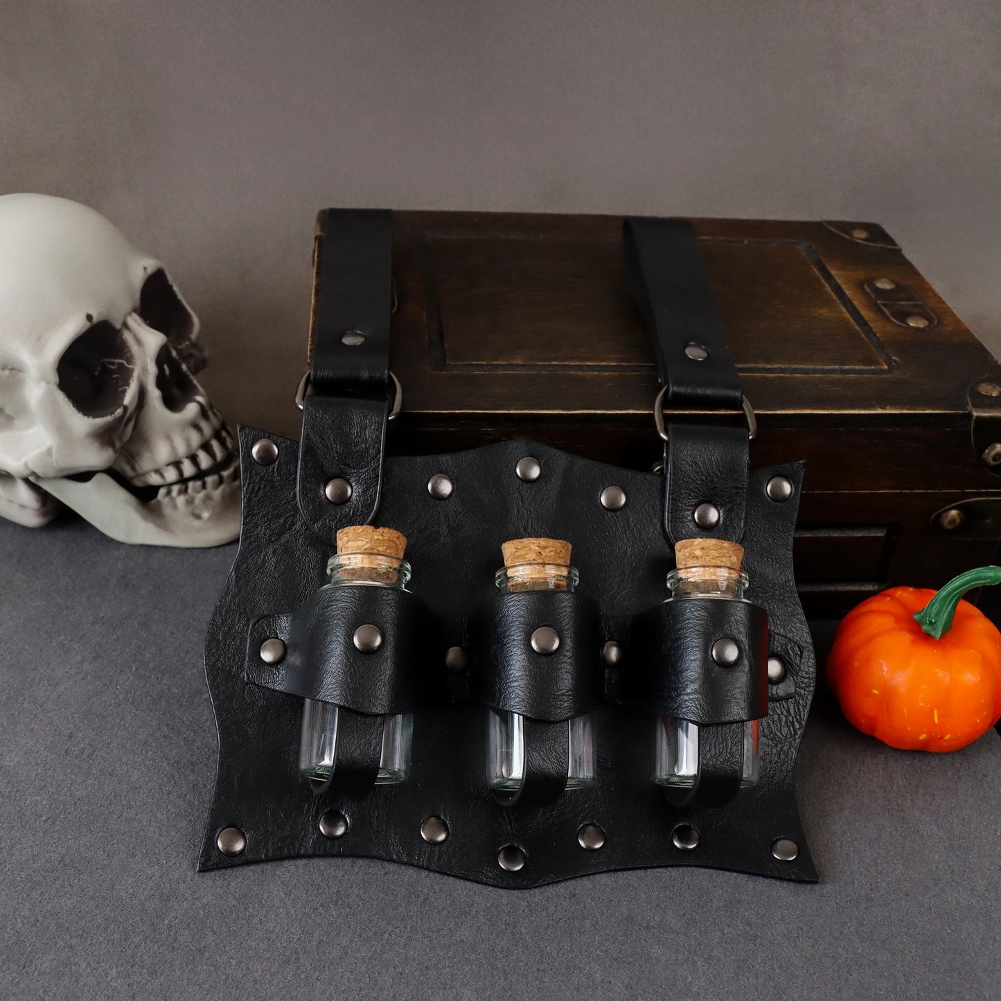 Medieval Alchemy Vial PU Holder Belt Hanging Potion Magic  Medieval Belt Vial Pouch Alchemy Healer Kit Bags