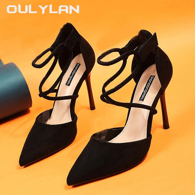 Suede High Heels  Pointed Stiletto Fashion Sexy