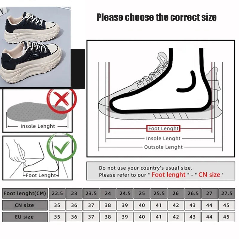 Retro Spring Platform Shoes Casual Sneakers Versatile Fashion