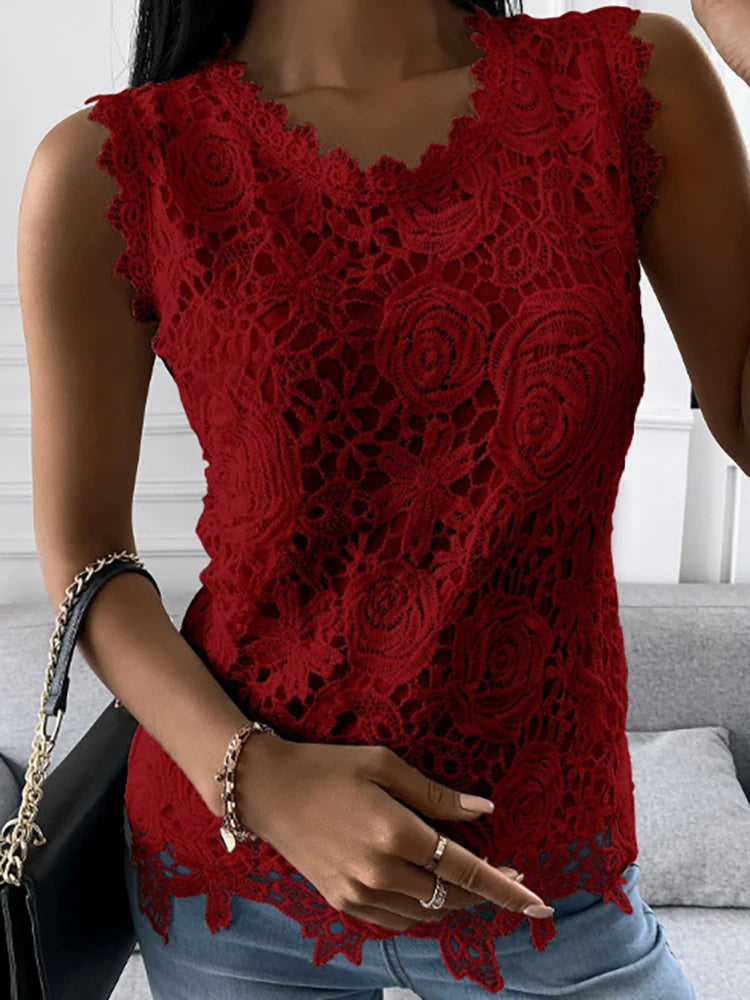 Sleeveless Sexy Vintage Slim Shirt