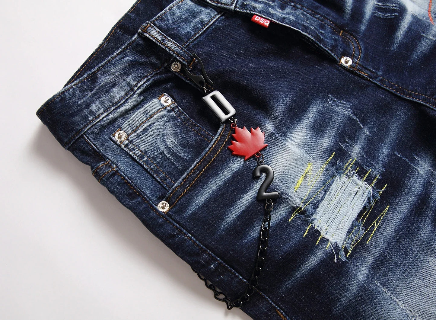fashion blue Denim Shorts Summer Holes BUTTON FLY Shorts Jeans High Quality Stretch Fit Denim Jeans Shorts