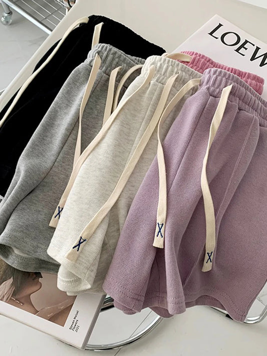 Shorts Women Elasticity Lovely Style Sweet Simple Pure Oversize Trousers