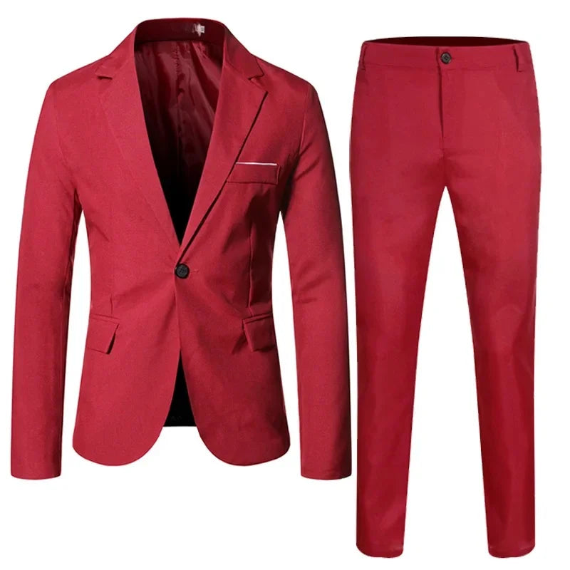 Fashionable Spring Autumn Western-style Suit For Men Casual  Popular Leisure  2-piece Set