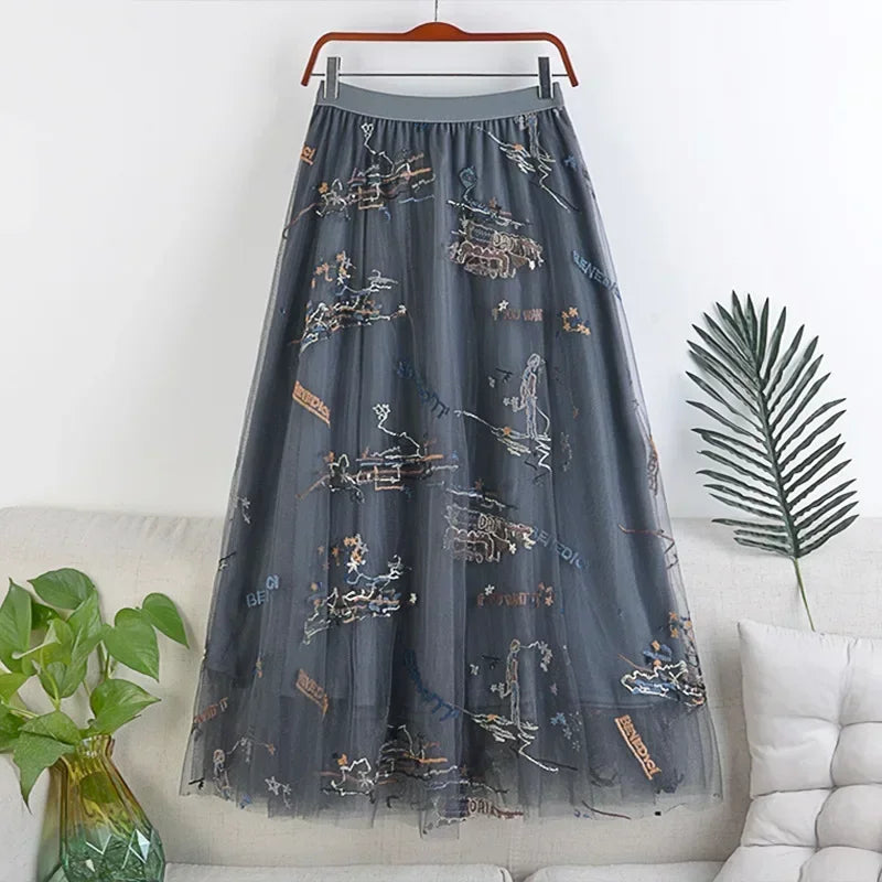 Vintage Long Skirt Ethnic Style