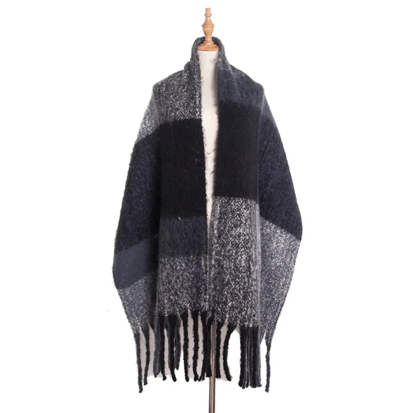 Classic Tassel Plaid Scarf | Warm Soft Blanket Shawl Scarf