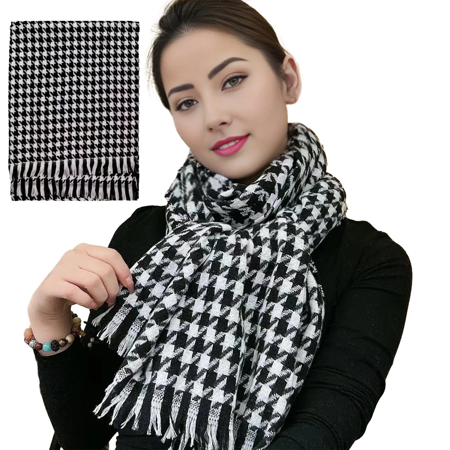 Winter Warm Scarf Shawl Comfortable Scarf Thick & Long Tassel Shawl