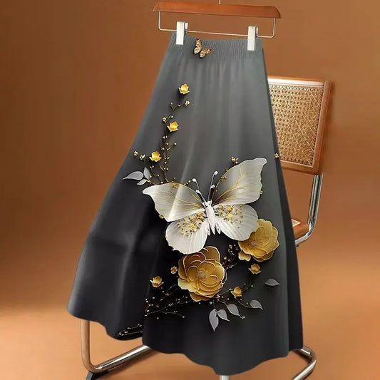 Long  Vintage  Pleated Skirt