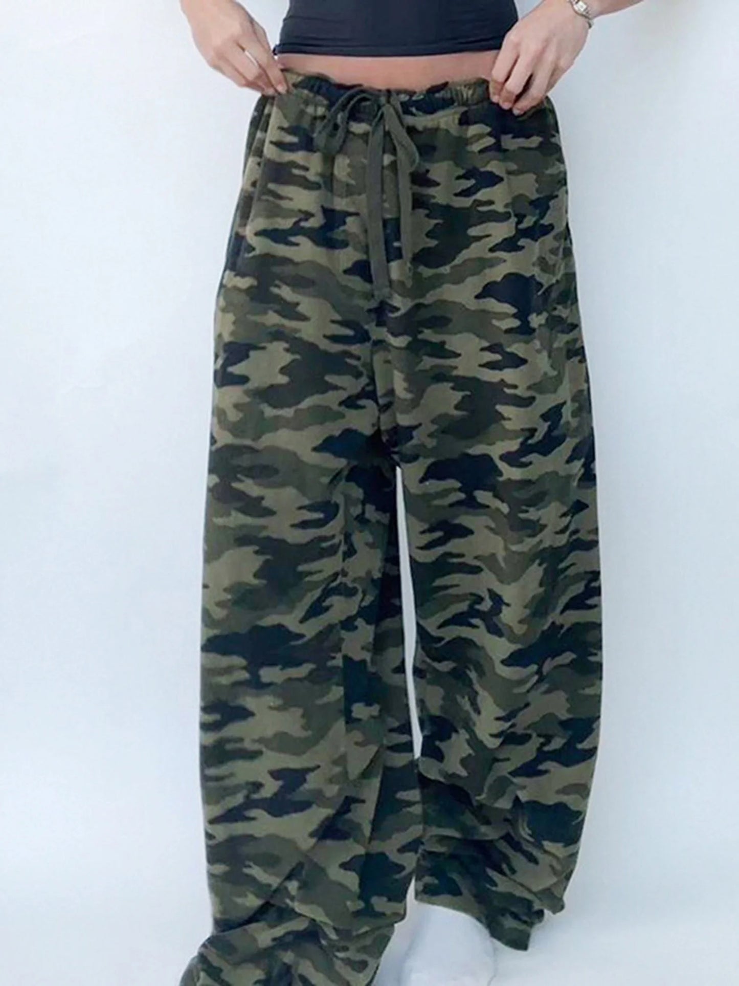 Women s Camouflage Cargo Pants High Waist Baggy Trousers with Pockets Military Style Streetwear Fashion