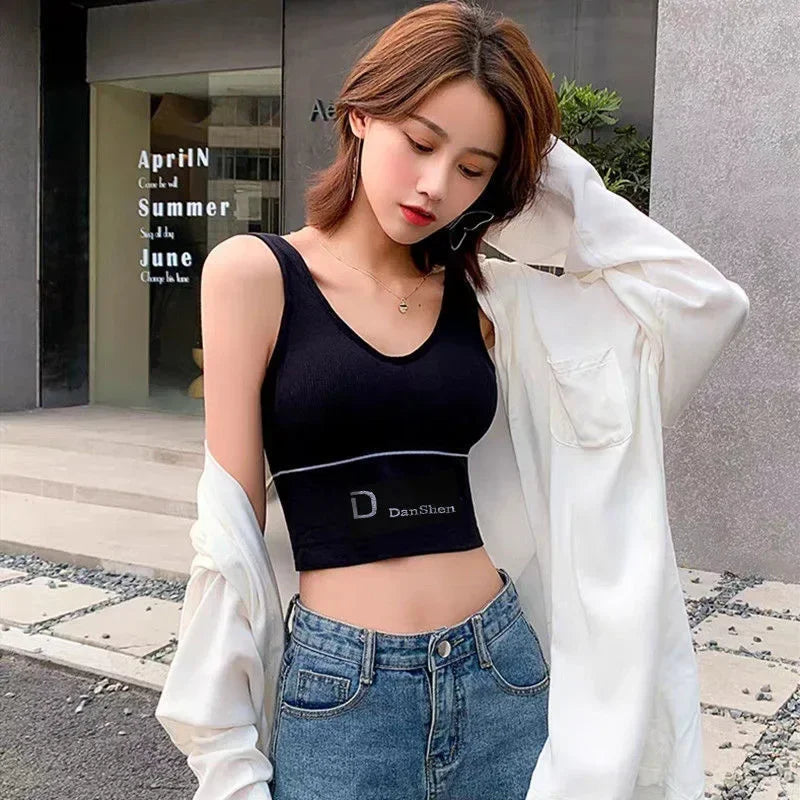 U-Shaped Women's Seamless Yoga Bra  Push Up Sports Top Shockproof Crop Top Anti-sweat Fitness Underwear All-Match Vest