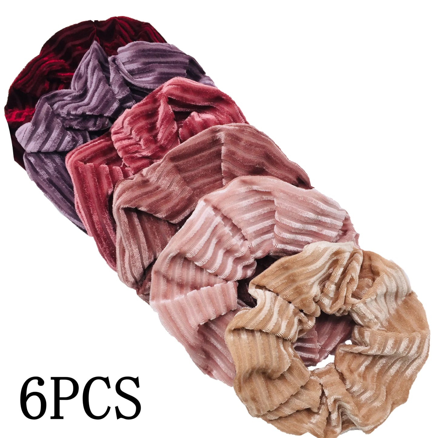 10/6/1pc hair scrunchies headband women ties velvet solid color Black set pack