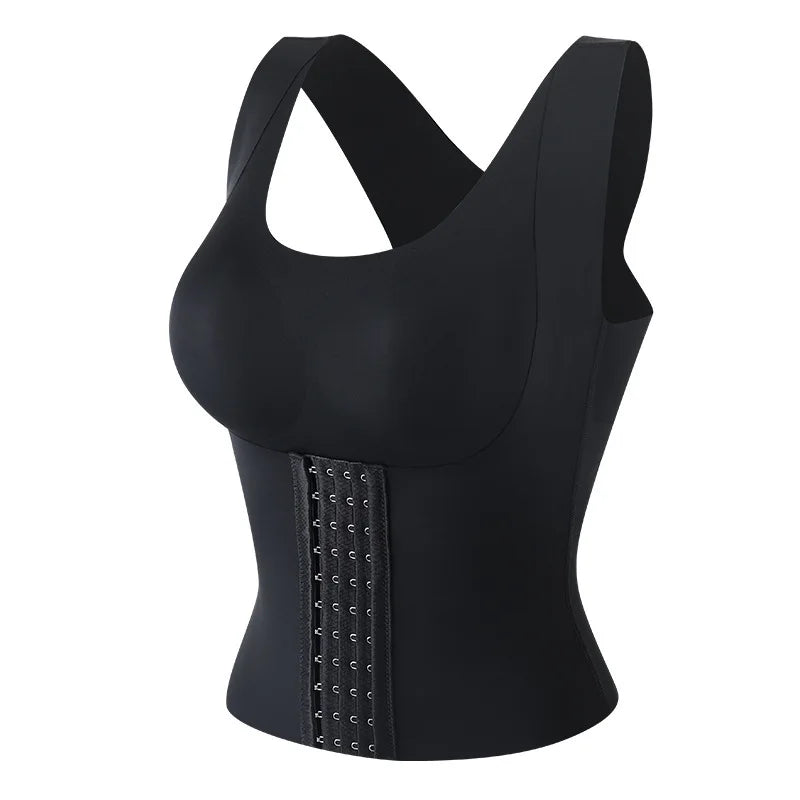 Women's 3 In 1 Waist Button Bra Styling  Posture Corrector Weight Loss Cross Back Underwear Belly