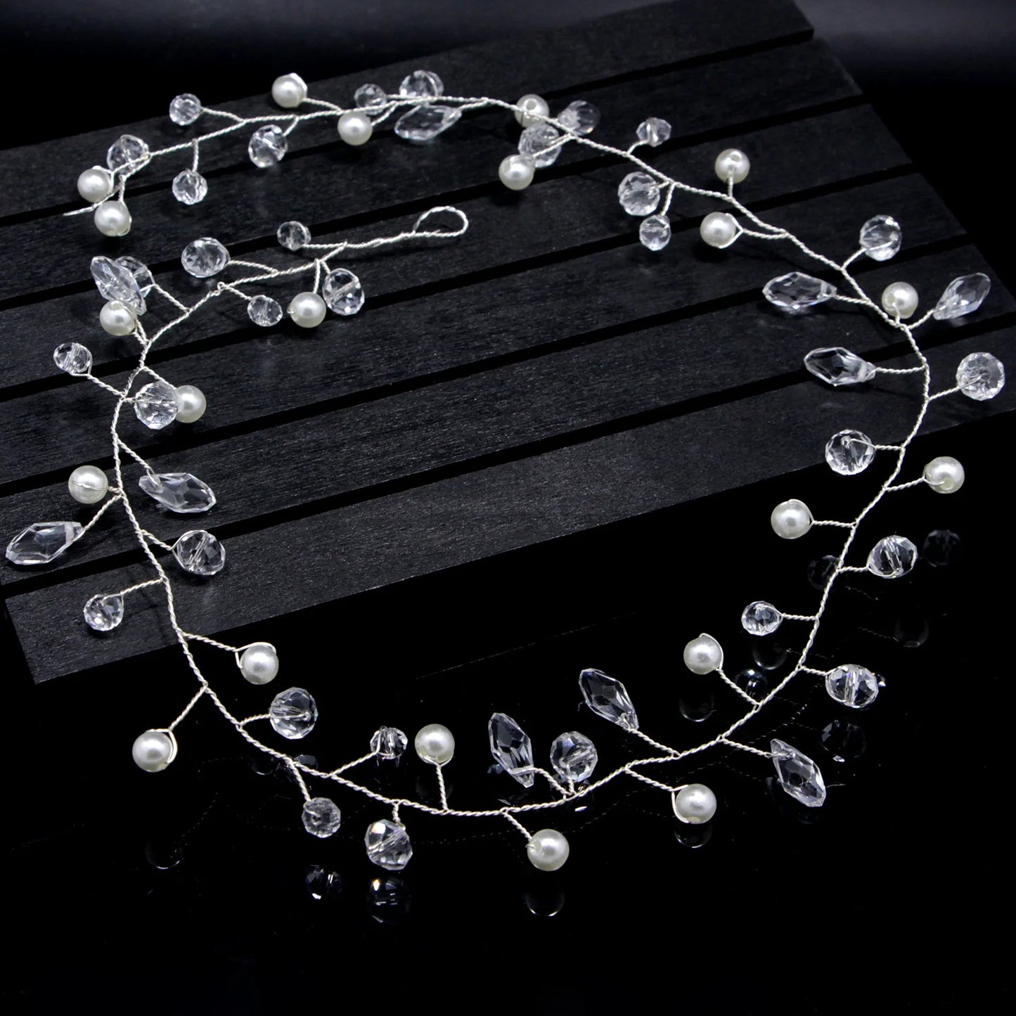 Elegant Women Hair Accessories  Headband Crystal Pearl Hairband Head Ornament Ladies  Hair Jewelry