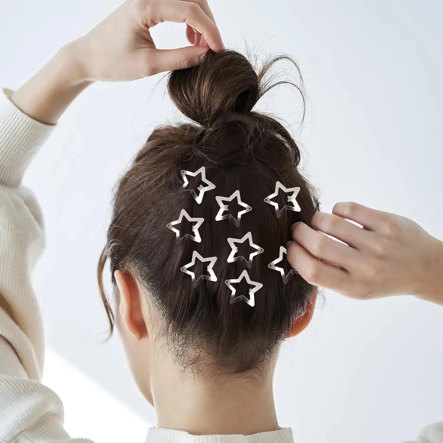 10/25/50/100/200pcs Silver Star Hair Clips Metal Snap Clip Hairpins Barrettes Hair Grip Jewel Hair Accessories
