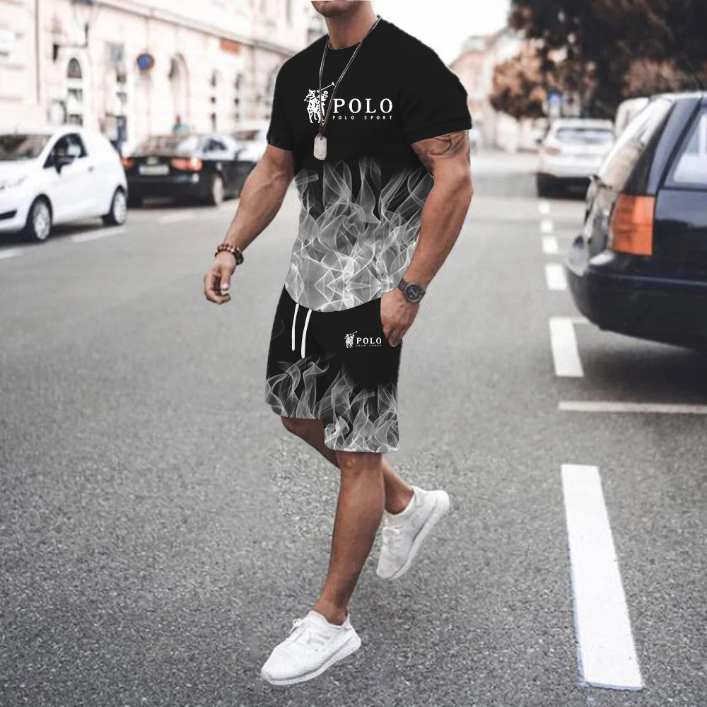 Summer Men's Casual Suit Street Fashion Loose and Comfortable T-Shirt Outdoor Sports Running Shorts Novel