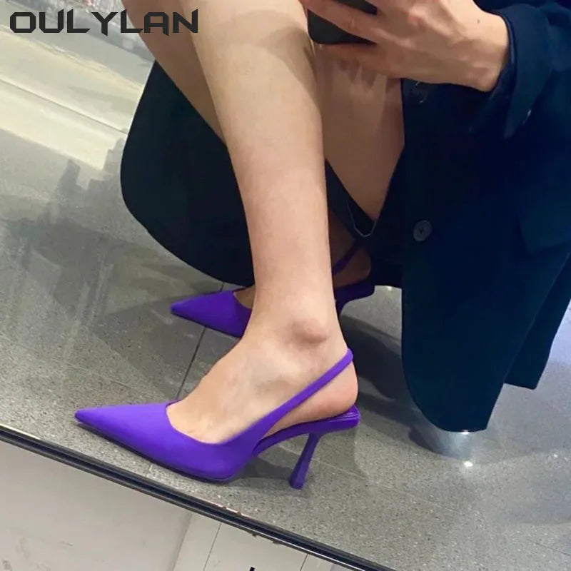 High heeled Sandals  Fashion Pumps Pointed Toe High Heels Shallow Sandals