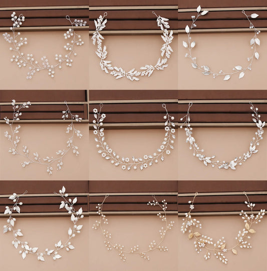 Pearl Headband  Hair Accessories Rhinestone Crystal Wedding Headband For Women Bride Head piece Hair Jewelry