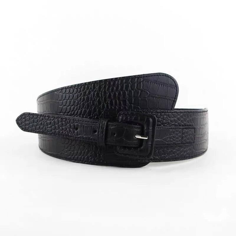 Ultra Wide Women's Elastic Waistband Skirt Waist Belt Women's Outerwear with Tight Belt Suit Decoration