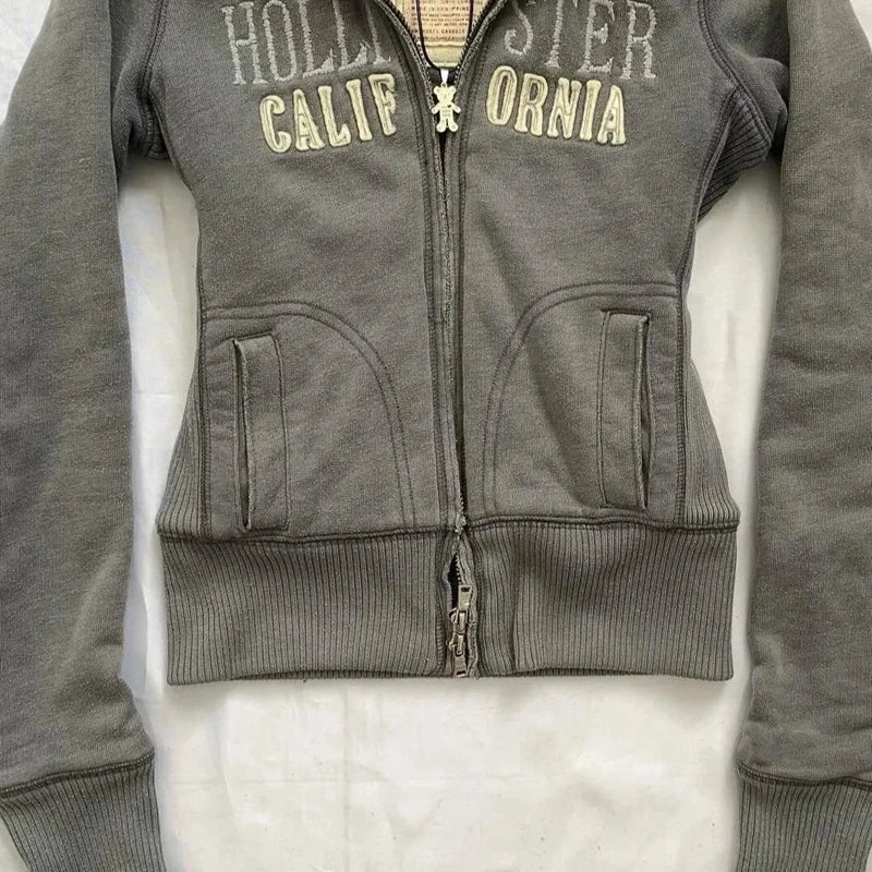 Faux Fur Collar Hoodies  Zip Up Hoodies Streetwear Jackets