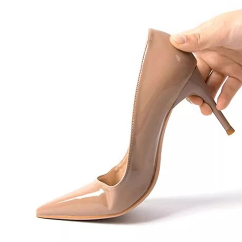 High Heels Sandals  Fashion Pointed Toe Slim Heels  Patent Leather