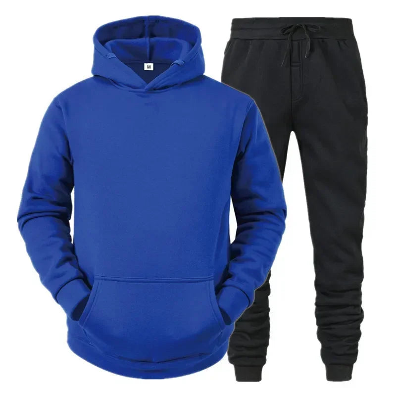 Basic Men/Women 2Pcs/Sets Sweatshirt Hoodies Pants Male Gyms Fitness Tops Joggers Sportswear Tracksuits