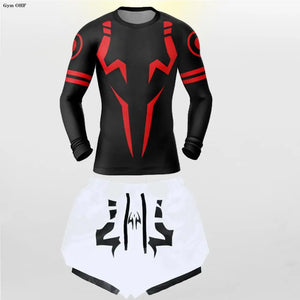 Jujutsu Kaisen Anime Compression T Shirt Suits Men's 2 In 1 Shorts Sport Running Jogging Gym Tracksuit Men Clothing Rashgard MMA