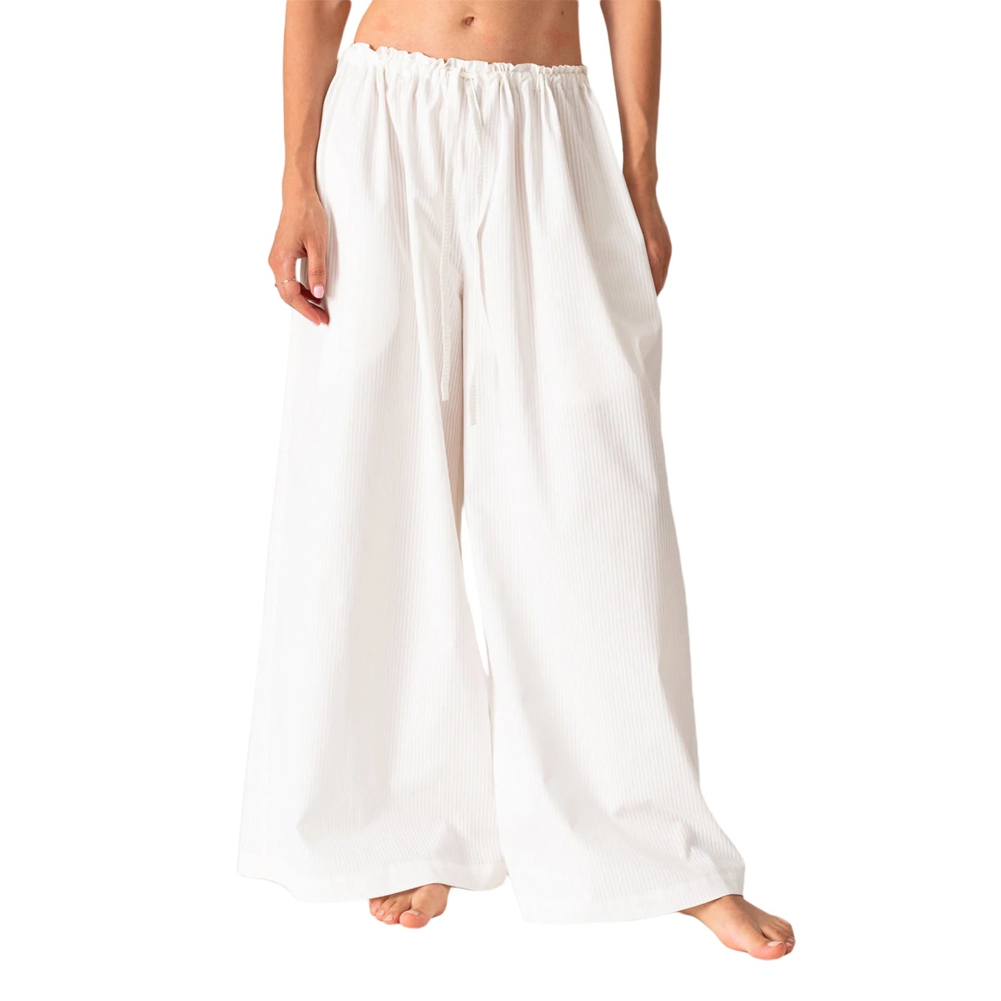 Women s Casual High Waist Wide Leg Palazzo Pants with Elastic Waistband and Pockets for Spring Summer Fashion
