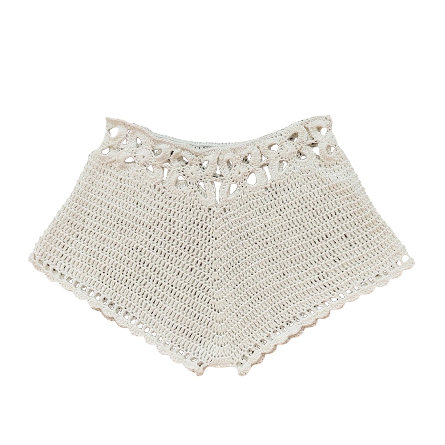 Crochet Cutout Bathing Suit Bottoms Drawstring Beach Board Shorts