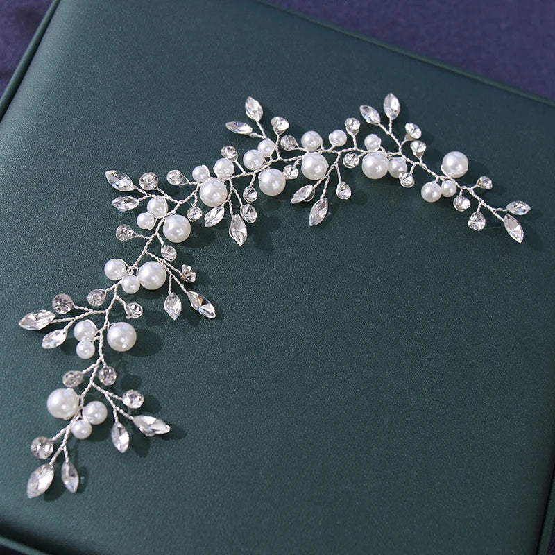 Pearls Crystal Handmade Headbands Fashion  Hair Accessories Hairbands Rhinestone Head Jewelry