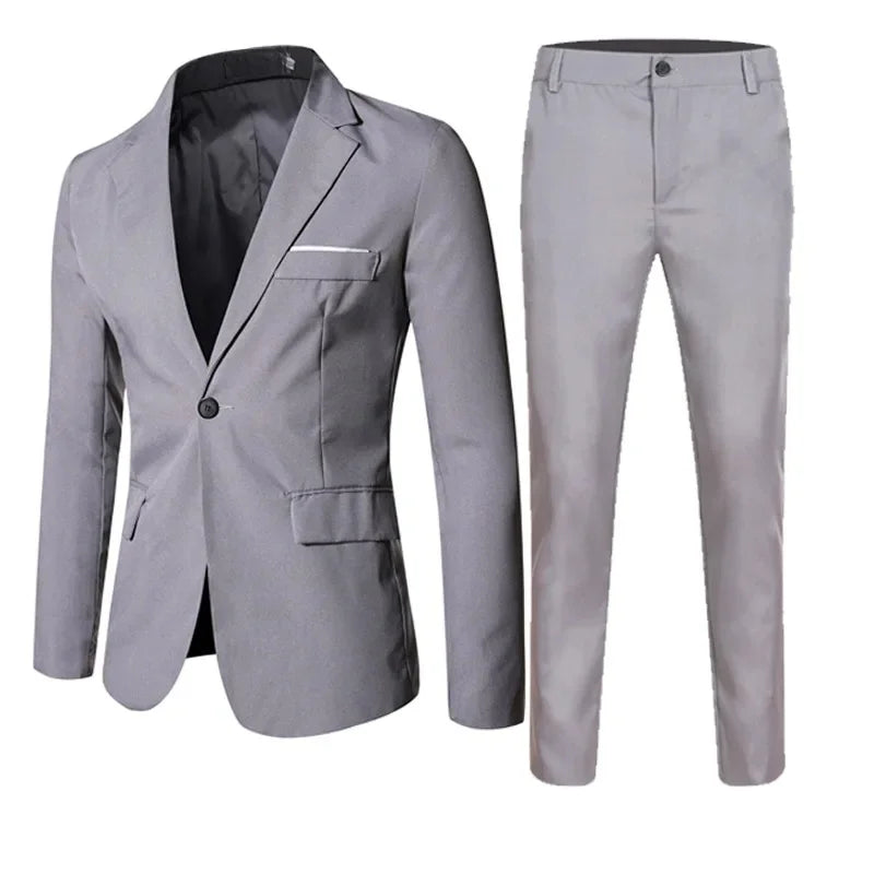 Fashionable Spring Autumn Western-style Suit For Men Casual  Popular Leisure  2-piece Set