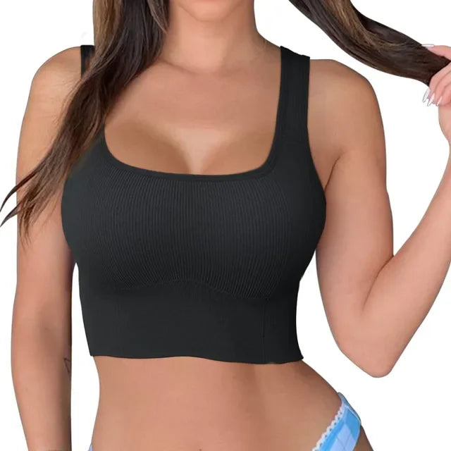 Tank Top Casual Ribbed Crop Tops  Yoga Seamless Camisole