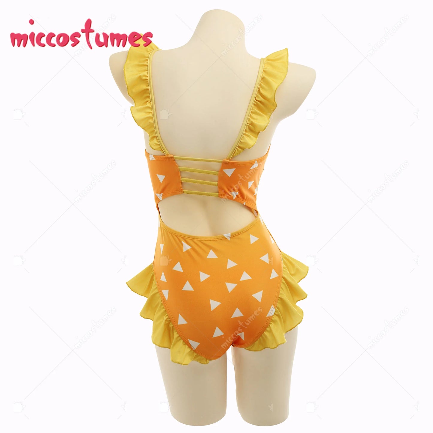 Ruffled Grid One-Piece Swimming Suit Bathing Suit Beach Swimsuit