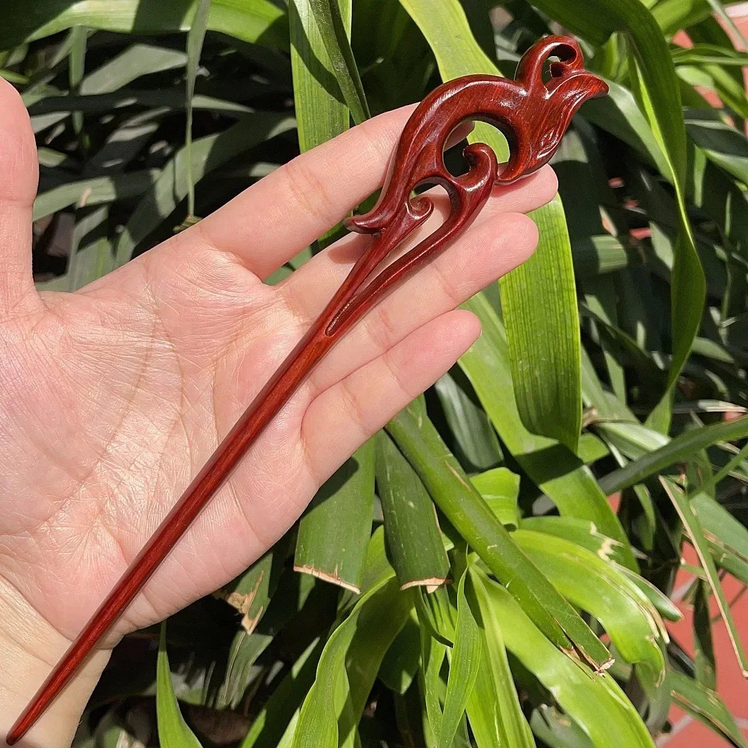 Chinese Retro Style Peach Wood Handmade Carved Hairpin Hollow Out Hair Stick Hairpin Women Hair Styling Tools Hair Accessories