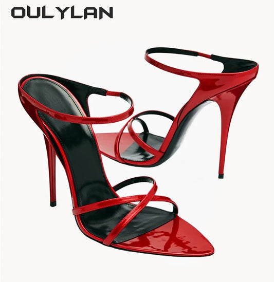High Heels Women's Stiletto Heel Pointed Strap Rear Empty Sandals Sexy Open Toe Sandals