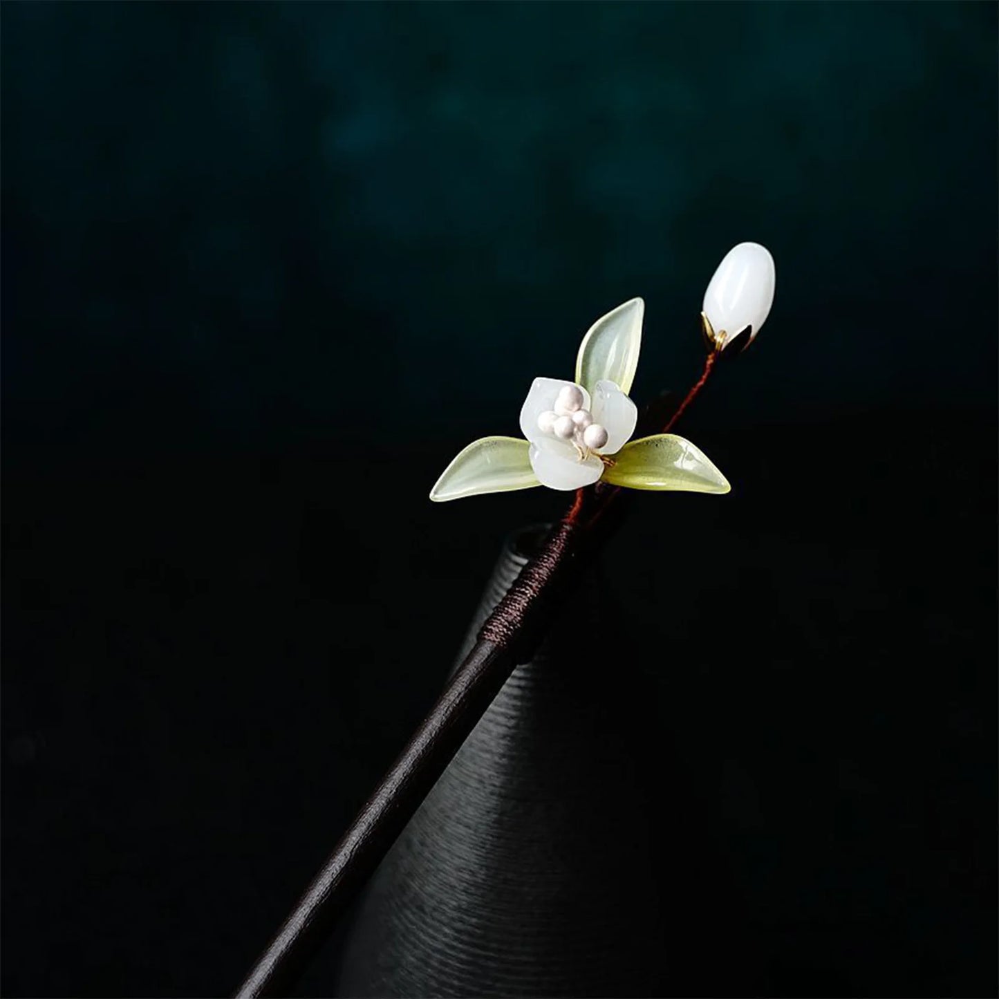 Floral Hair Pins Handmade Wooden Twist Bun Pin Chopsticks Flower Hair Clips Chinese-style Hair Stick