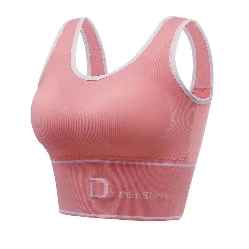 U-Shaped Women's Seamless Yoga Bra  Push Up Sports Top Shockproof Crop Top Anti-sweat Fitness Underwear All-Match Vest