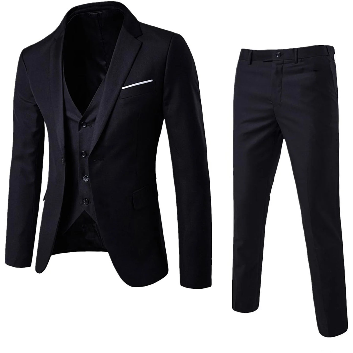 Men Blazer 3Piece Set Wedding Formal Elegant Business Luxury Full Vest Pants Coats Classic Jackets Suit Coat Blazers Trousers