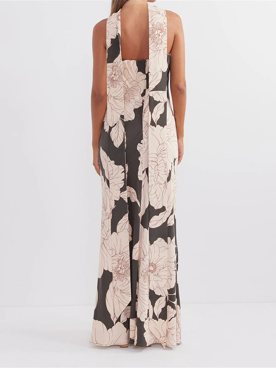 Elegant Off-Shoulder Maxi Dress with Ruffle Detail and Matching Belt for Women Perfect for Summer Parties and Events
