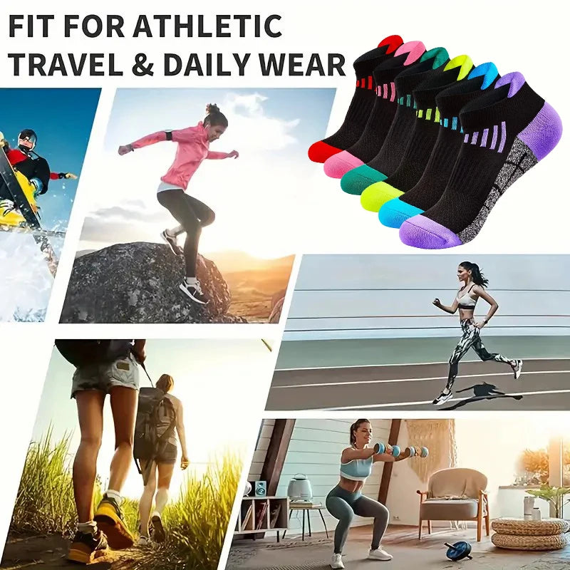 6 Pairs Neutral Knitted Odor Proof Sports Socks Fashionable Stripes Sweat Absorbing Breathable Couple Running Casual Socks