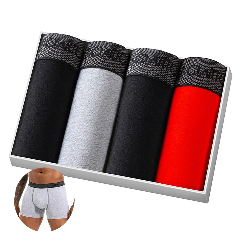 4pcs Cotton Boxers For Man Underwear Slip High Quality Men's Underpants Boxer Shorts Trunks
