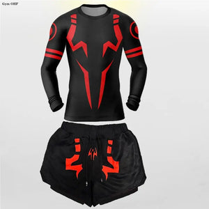 Jujutsu Kaisen Anime Compression T Shirt Suits Men's 2 In 1 Shorts Sport Running Jogging Gym Tracksuit Men Clothing Rashgard MMA