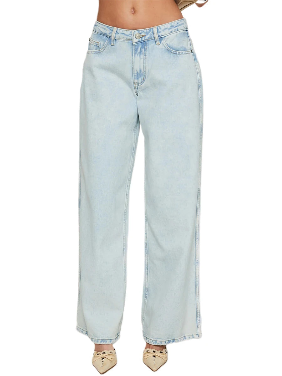 Women s Relaxed fit Jeans with Pockets  Casual Loose Fit