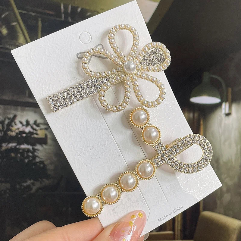 Simulated Pearl Hair Clips For Women Hairpins Geometric Hair Barrettes Fashion Hairgrip Hair Accessories
