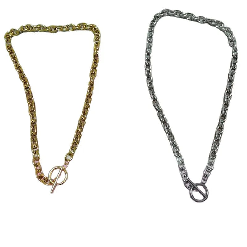 Fashion New Chunky Chain Necklace/bracelet Women Simple Toggle Clasp Stainless Steel Chain Necklace/bracelet For Women Jewelry Gift