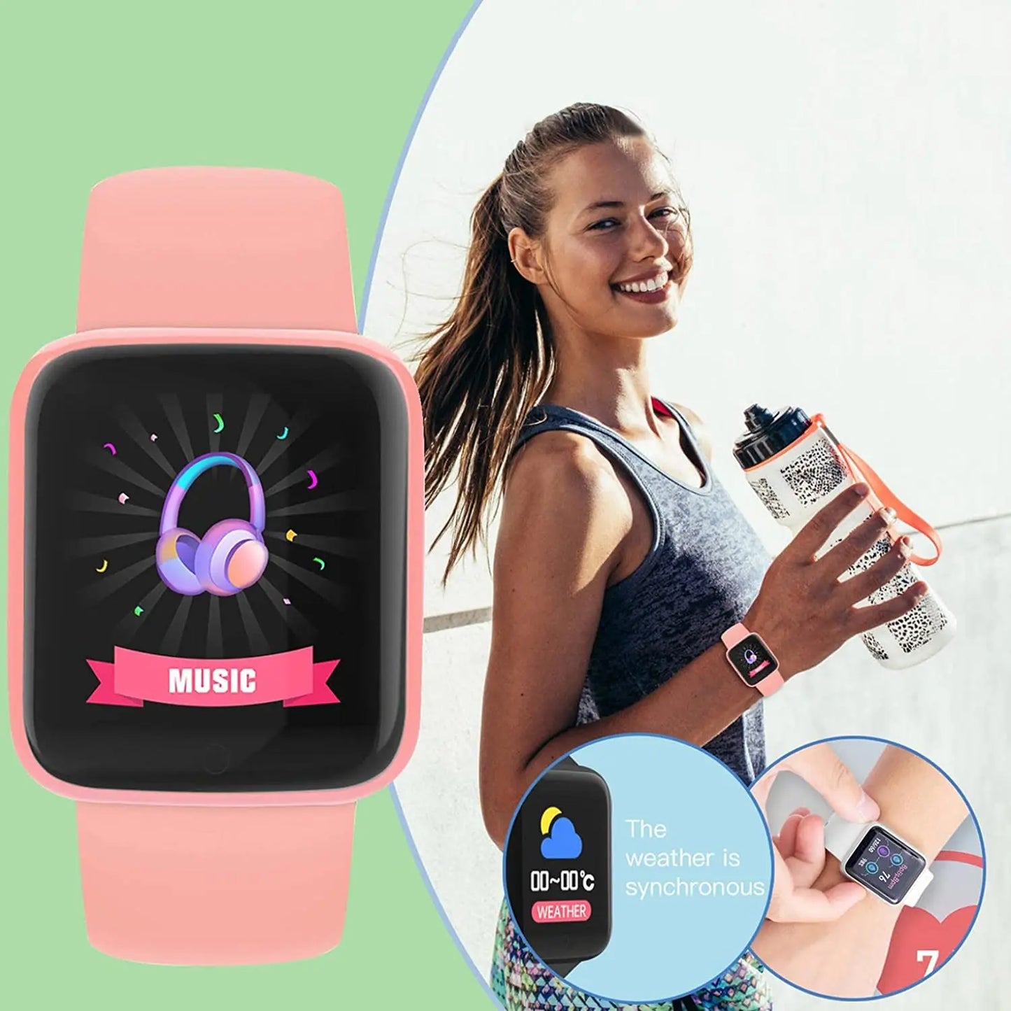Multifunction Bluetooth Smartwatch – Phone, Music, Sports, White, Y68 D20