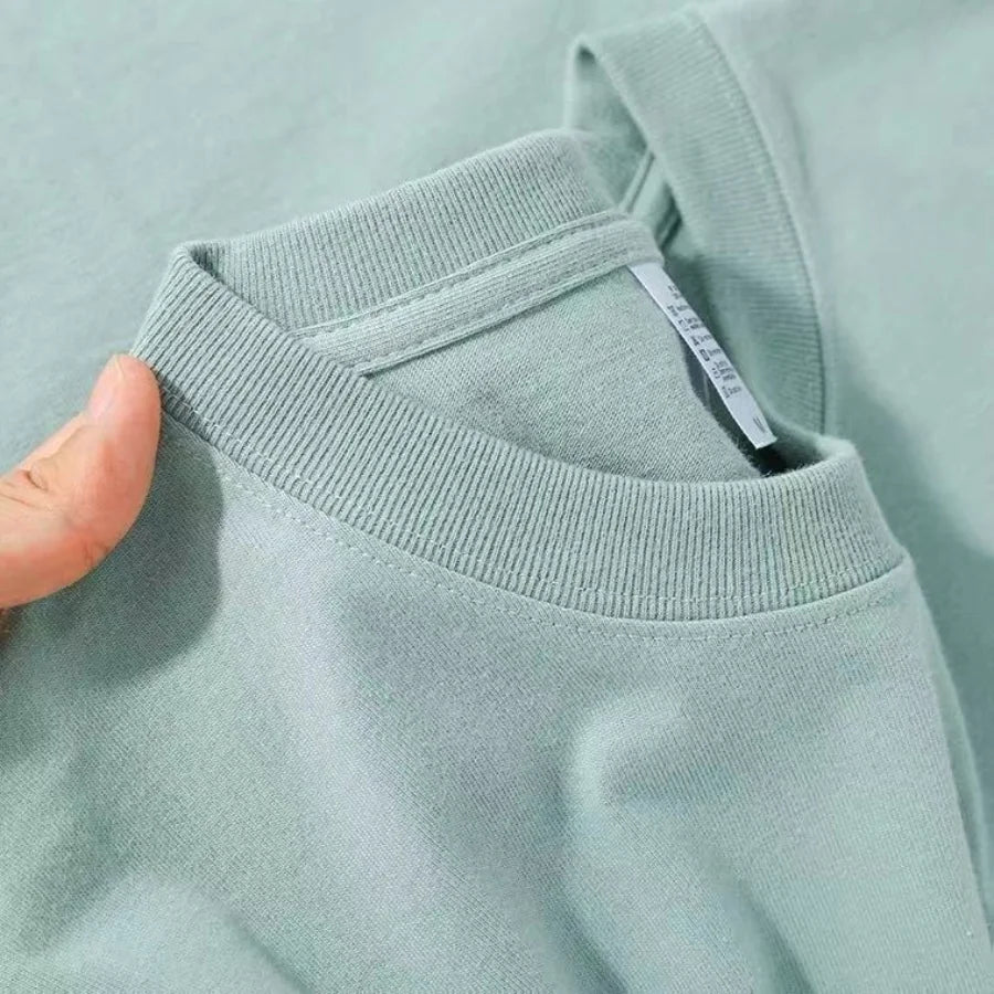 100% Cotton T-shirt Men Women Solid Color O Neck Short-sleeved Tops Summer Loose Half-sleeve T Shirt Unisex M-4XL